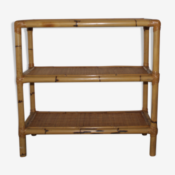 Rectangular rattan and bamboo shelf