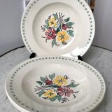 Set of 4 hollow plates Digoin Sarreguemines
