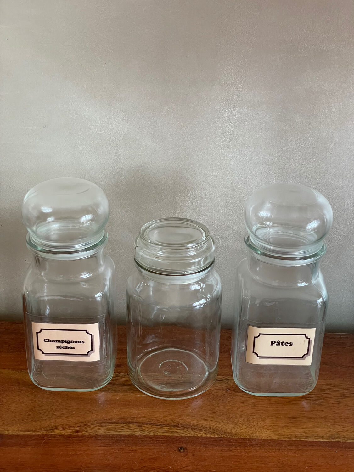Trio de bocaux pots apothicaire