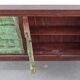 Buffet long en bois avec portes anciennes vertes