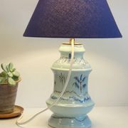 Lampe céramique bleue océan