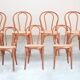 Bent beech wood chairs with straw seats, no. 34 total, 1990-2000
