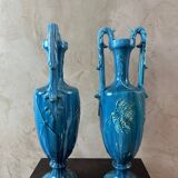 Paire de vase en porcelaine Bleue