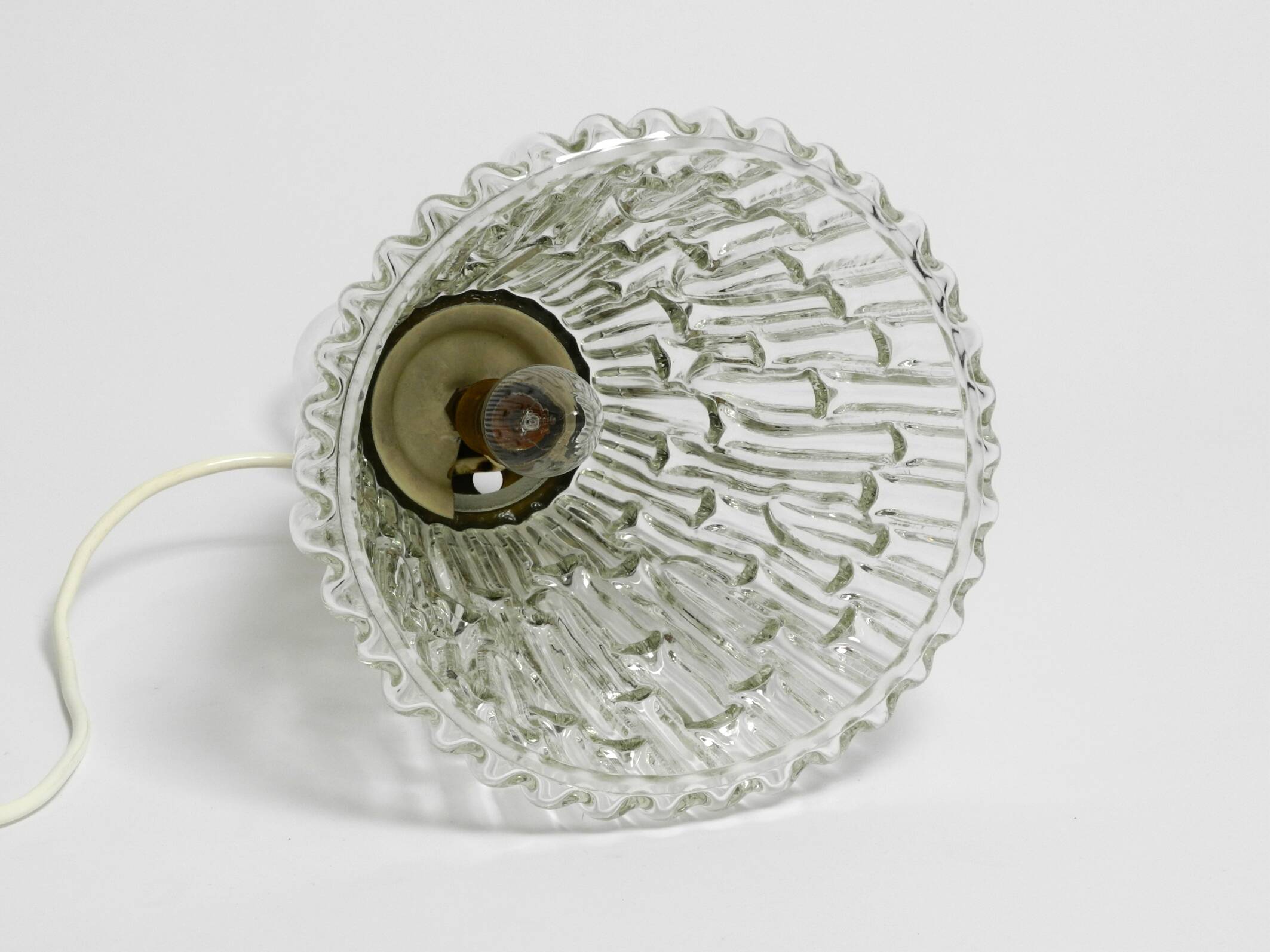 Heavy large Mid Century Modern glass table lamp by Rupert Nikoll Vienna | h