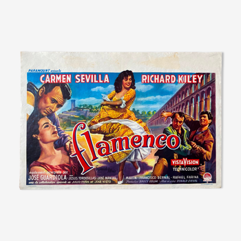 Affiche cinéma originale "Flamenco" Carmen Sevilla 38x56cm 1957