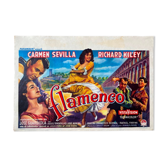 Affiche cinéma originale "Flamenco" Carmen Sevilla 38x56cm 1957