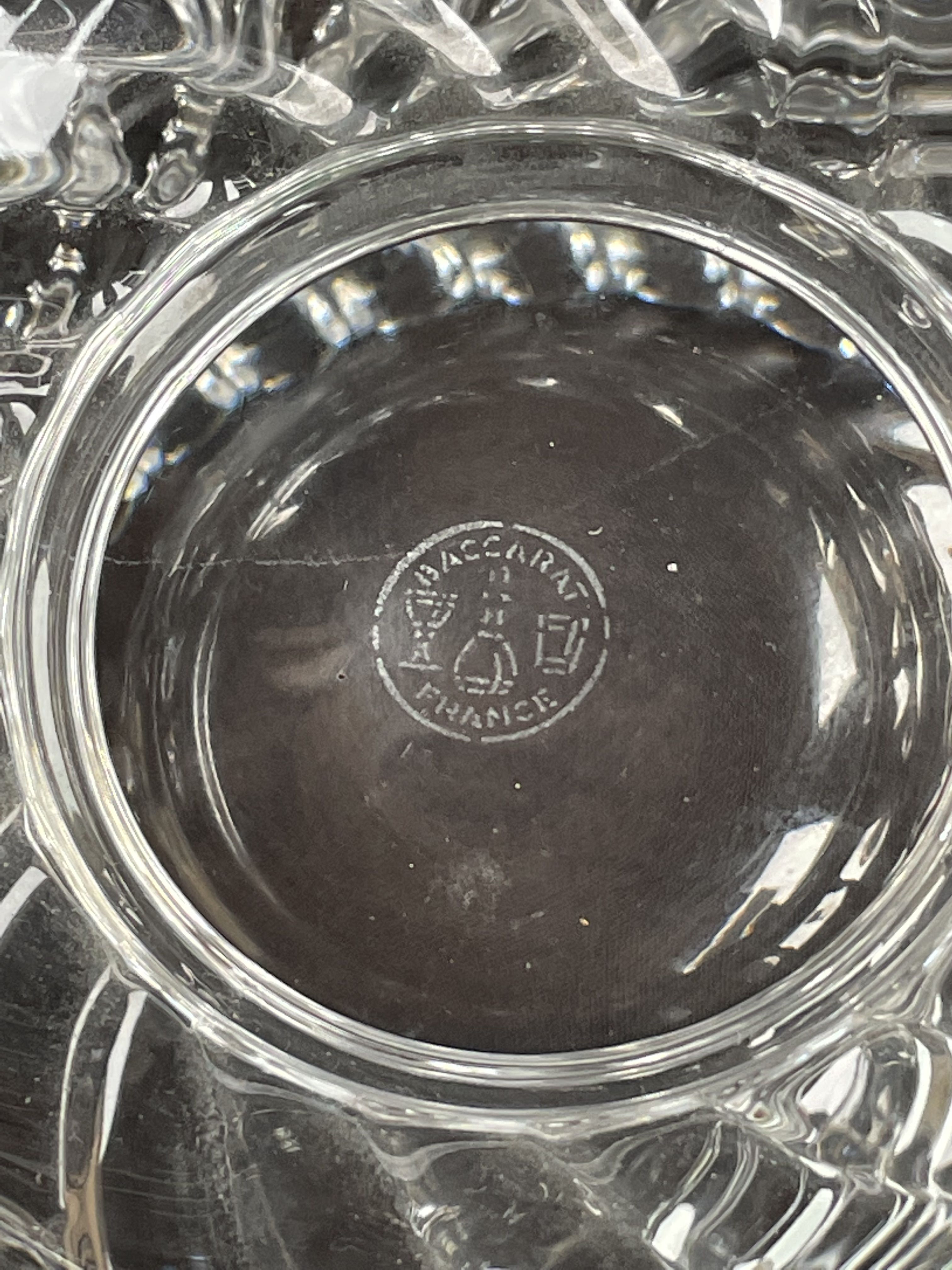 Art Deco - Crystal stamped Baccarat sugar pot