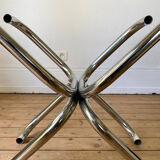 Vintage round tubular coffee table 1970