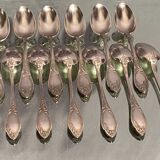 Suite of 12 small silver metal spoons in Louis XV style