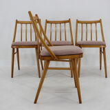 1970s Antonin Suman Beech Dining Chairs, Set of 4