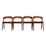 Ensemble de quatre chaises en teck fabrication Korup Stolefa 1970