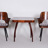 Ensemble de quatre fauteuils en hêtre du milieu du siècle par Oswald Heardtl Tchéquie années 1950