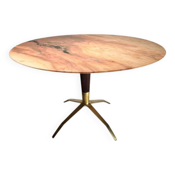 Mid-Century Round Table with Marble Top from Melchiorre Bega, 1950s