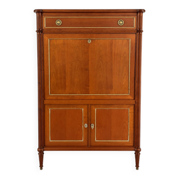 Secretary bar furniture, solid wood Louis XVI style - mirror and shelf