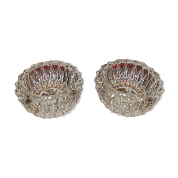 ​Paire de salières de table en verre de cristal - Circa 1950