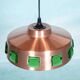 Space Age hanging lamp in coloured glass, vintage Scandinavian lamp.