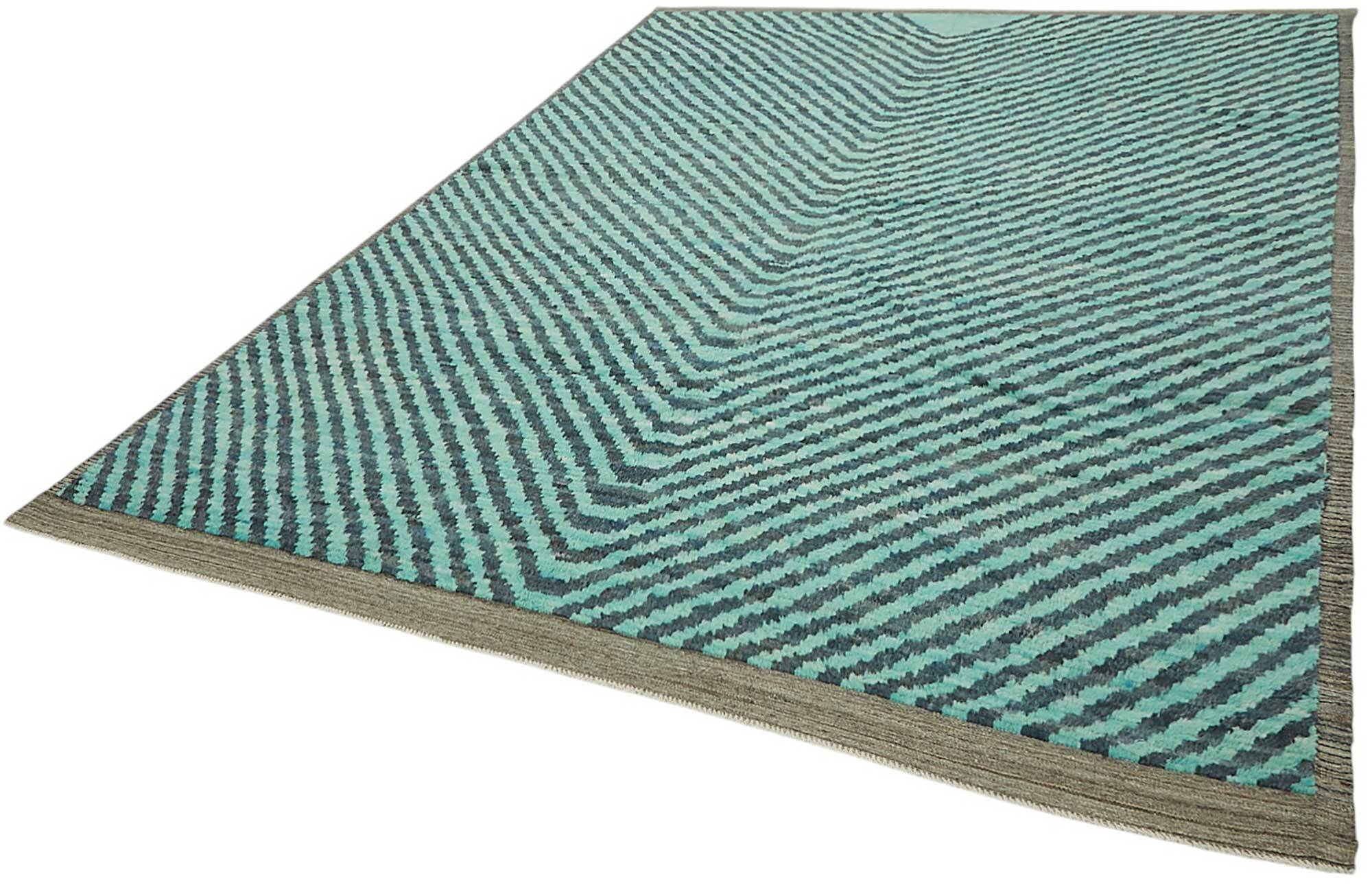 Handmade Turkish One of a Kind 258 cm x 366 cm Blue Wool Carpet