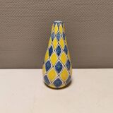 Vase italien à motif Arlequin dans un beau jaune/bleu