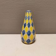 Vase italien à motif Arlequin dans un beau jaune/bleu