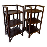 Set 2 rattan side tables / bedside tables year 50