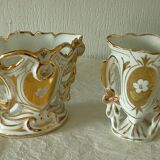 Wedding vases in Paris porcelain late 19th century