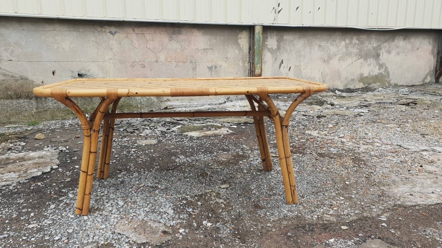 1970s rattan dining table