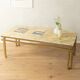 Elegant Hollywood Regency coffee table, marble and brass, 1970s