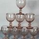Biot: 8 blown bubble glasses, Ciboire model in amethyst colour D205.