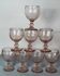 Biot: 8 blown bubble glasses, Ciboire model in amethyst colour D205.
