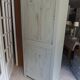 Vintage Parisian wardrobe with 1 vintage door re-enchanted in verdigris