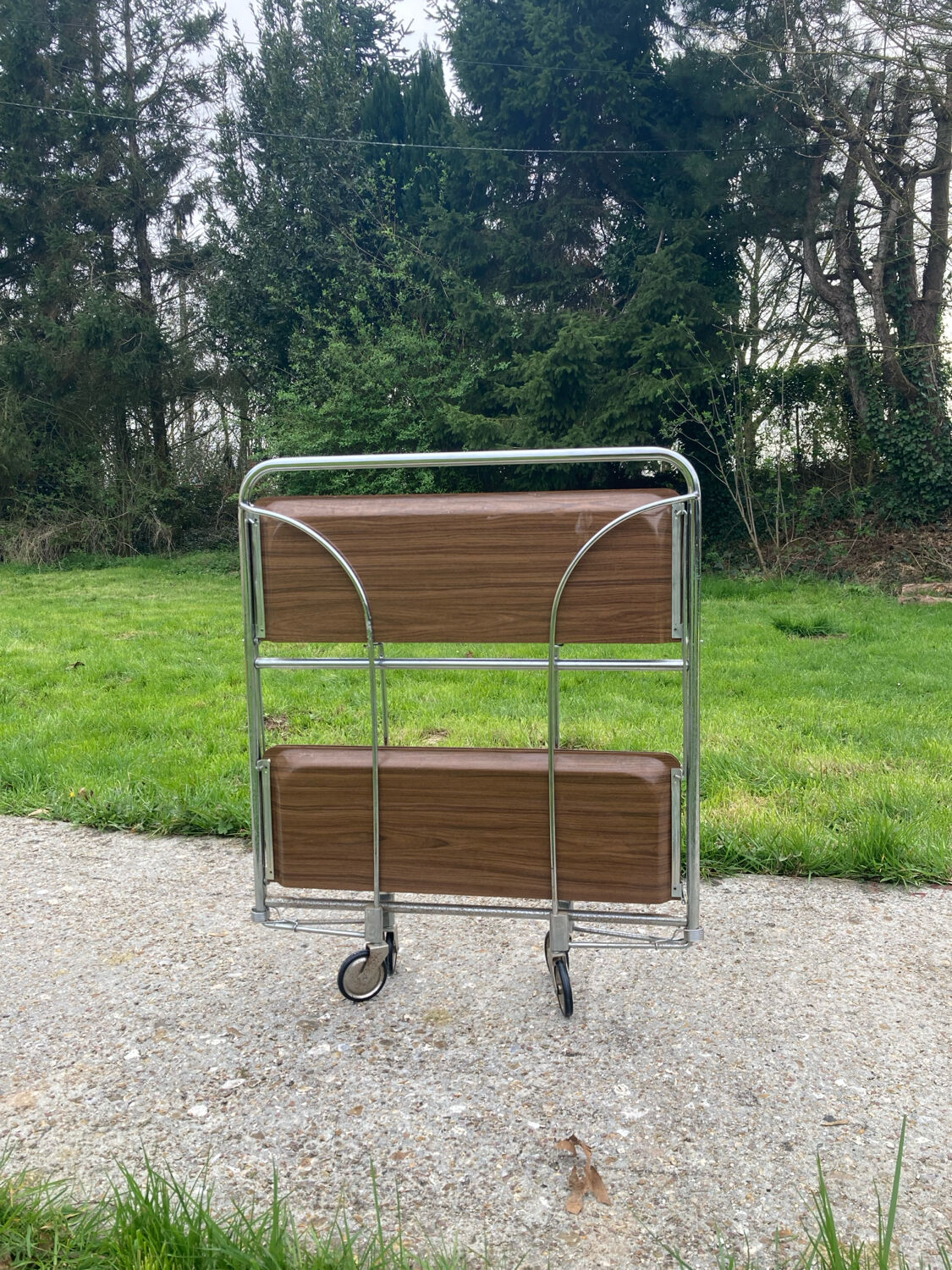 Folding Formica trolley/serving table