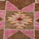 3x10 Pink & Brown Stars Pattern Vintage Runner Rug, 94x320Cm
