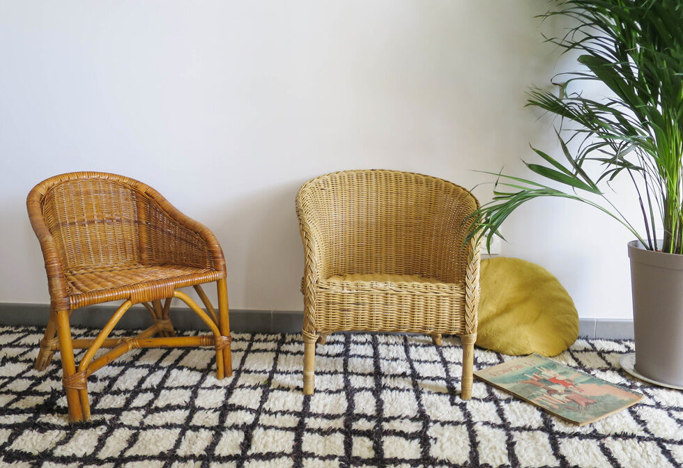 Fauteuil rotin tressé enfant
