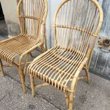 Pair of vintage rattan chairs