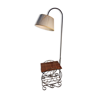 Black wrought iron reading lamp