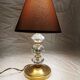 Lampe en verre taillé et métal doré