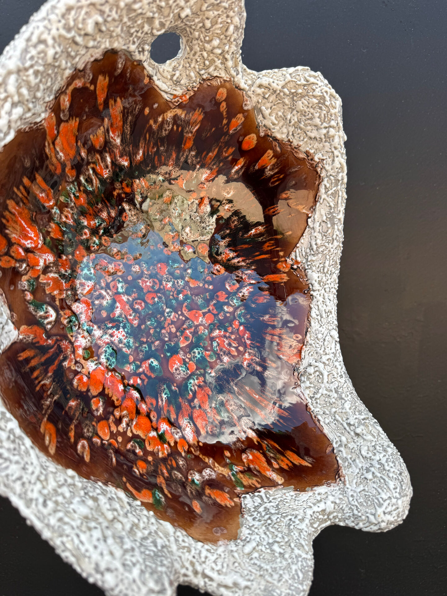 Large ceramic bowl lava Vallauris 1970s