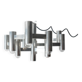 Vintage Space Age Geometric Chandelier by Gaetano Sciolari, 13 Lights, Aluminium