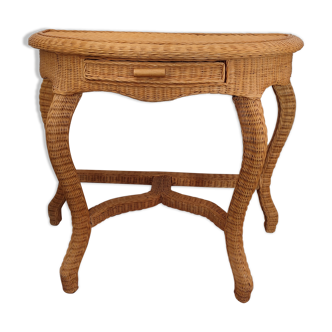 Coiffeuse console en rotin
