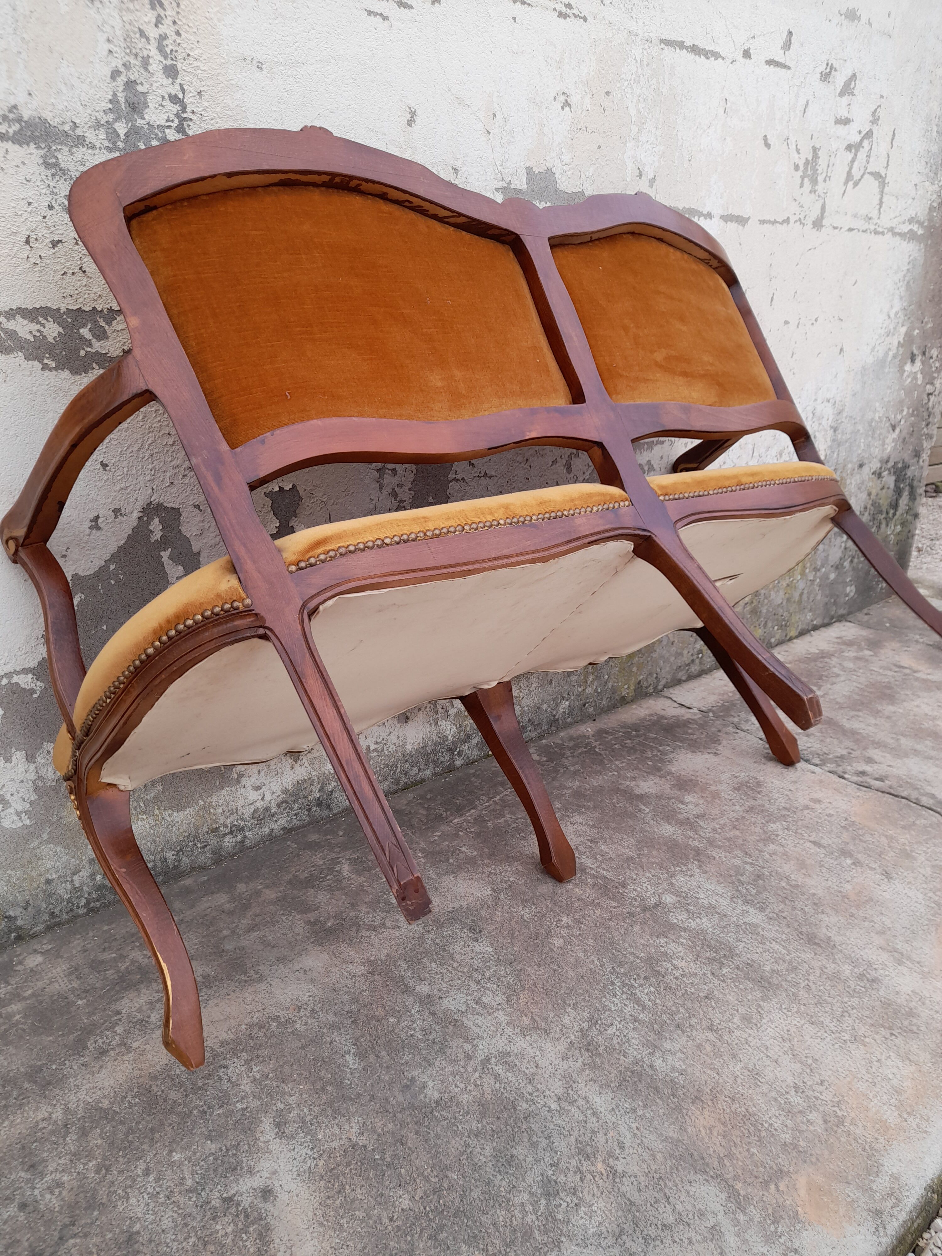 Banquette canapé style Louis XV 1930