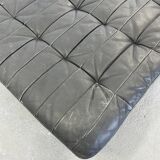 Large Swiss Poufs in Patinated Grey Leather from de Sede, 1970s, Set of 2