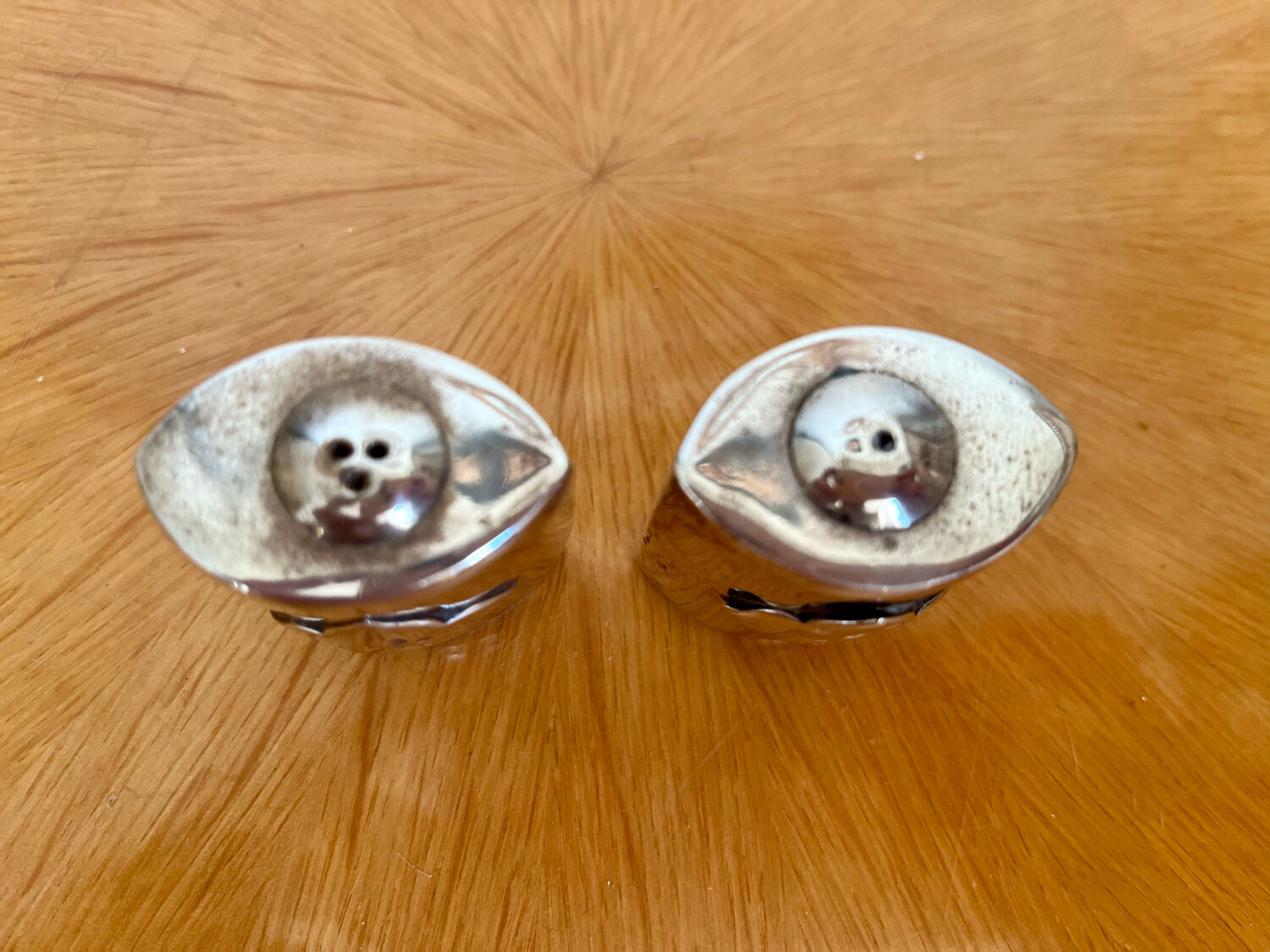 Vintage silver metal salt and pepper shaker