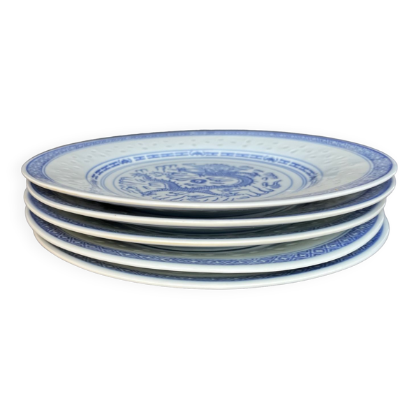 5 assiettes plates asiatique