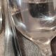 12 silver-plated metal soup spoons, Ercuis silversmith, Mousseline pattern, 22.1cm