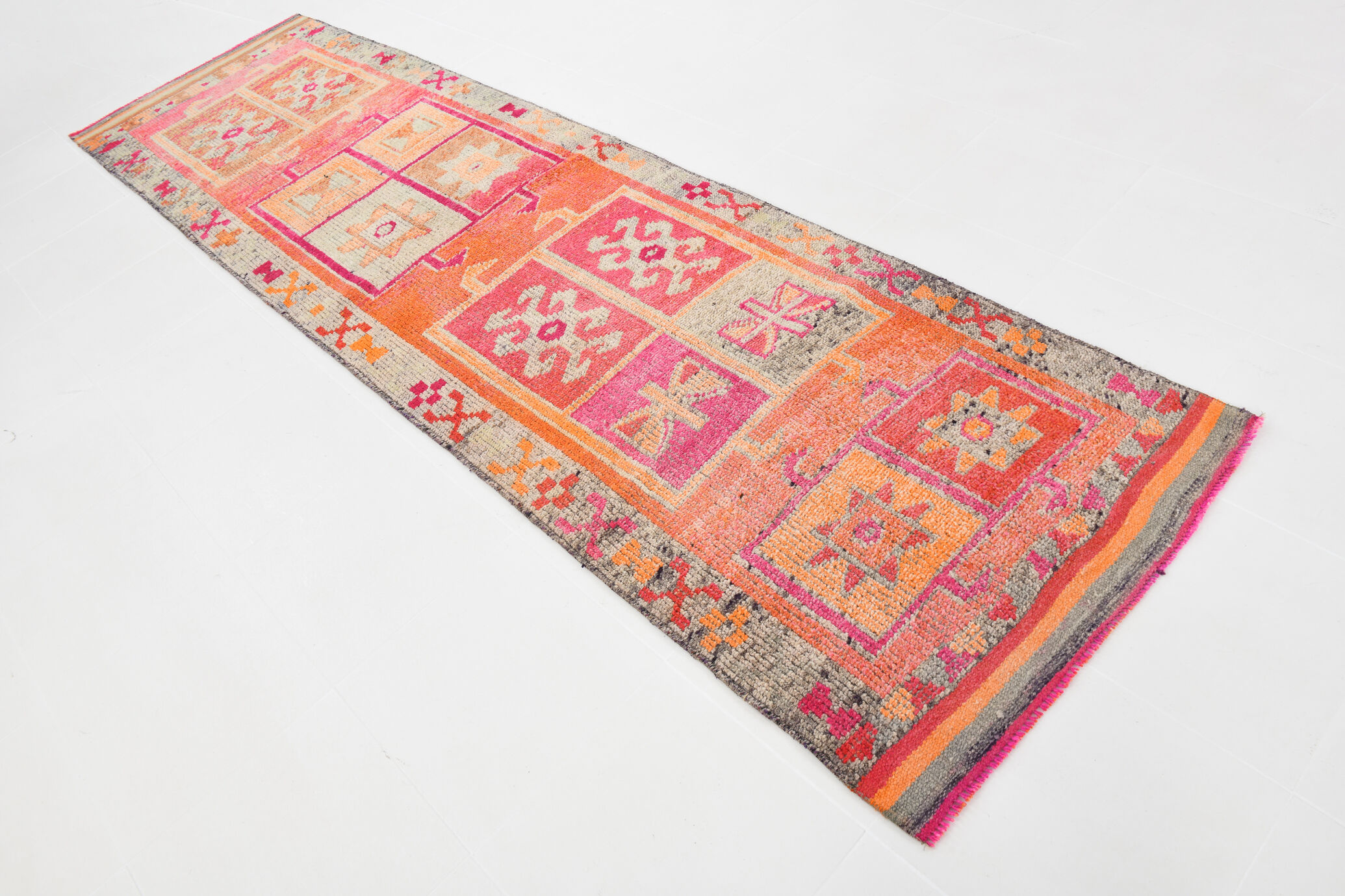 3x12 Herki Vintage Runner Rug, 98x356Cm