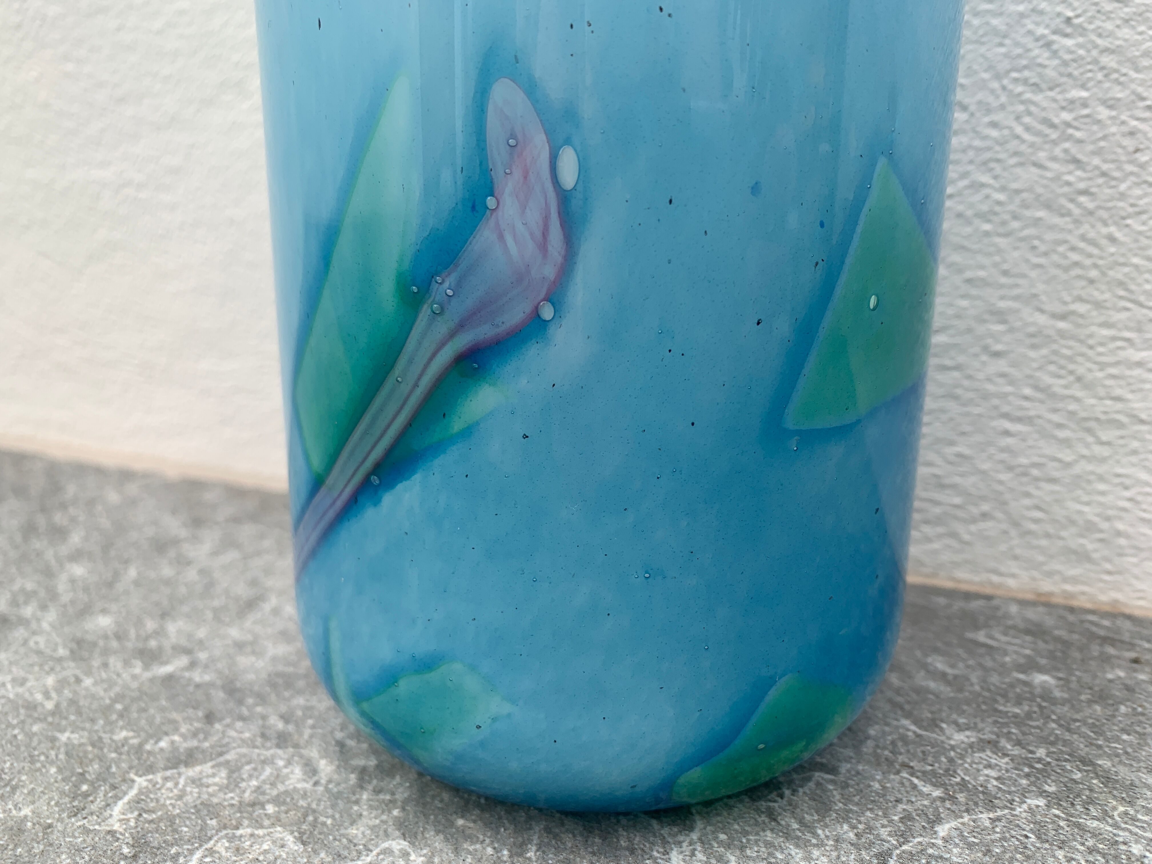 Vase en verre bleu La Rochère Selency