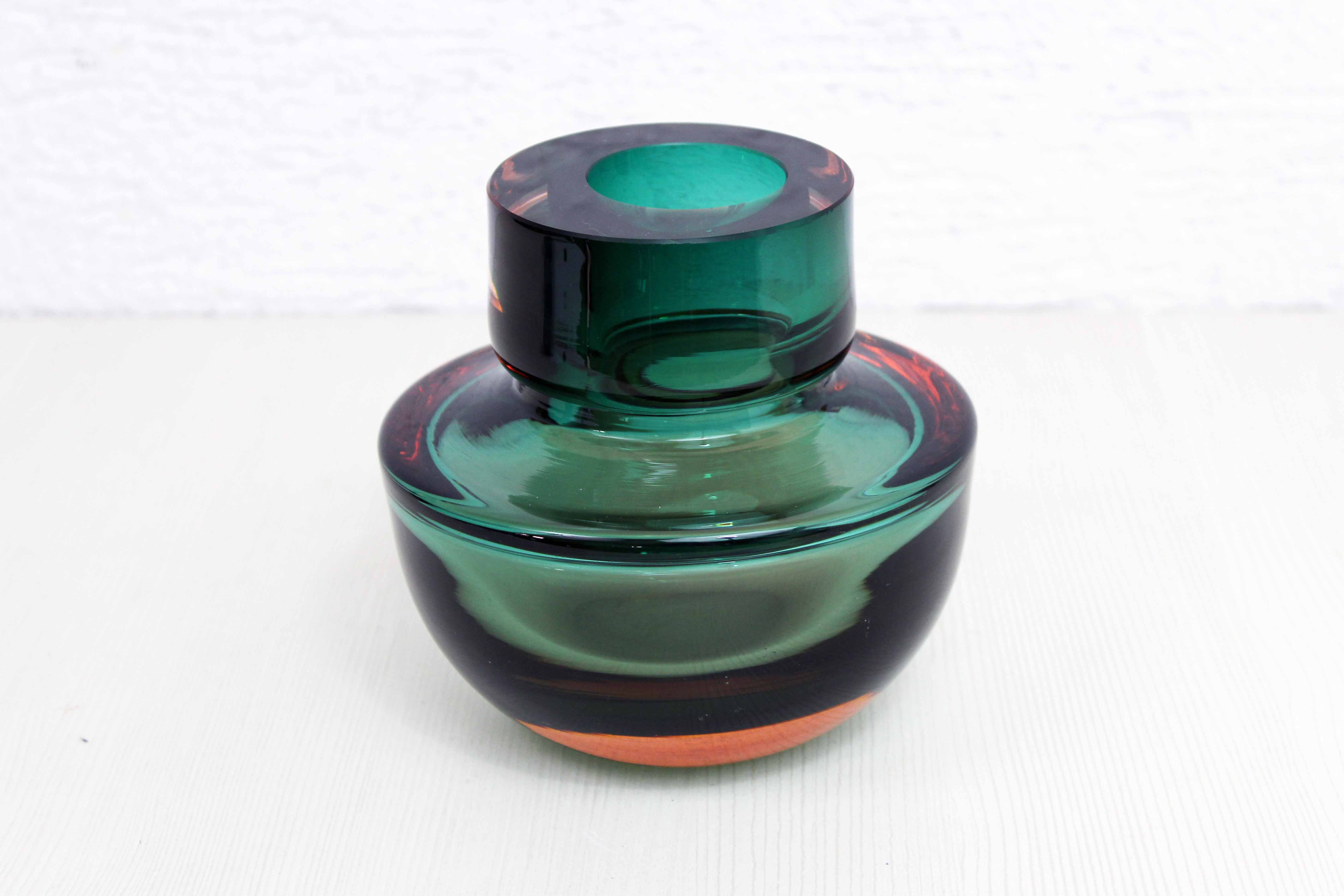 Sommerso vase in Murano glass