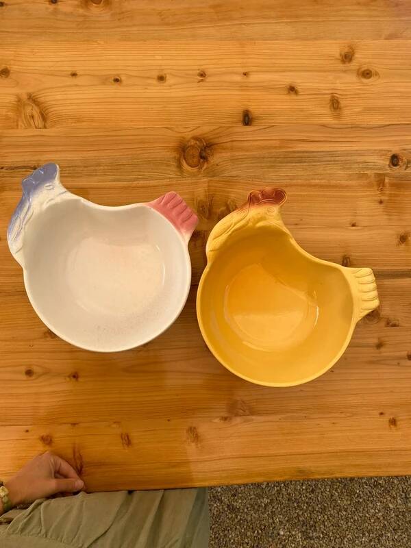 2 large chicken dishes