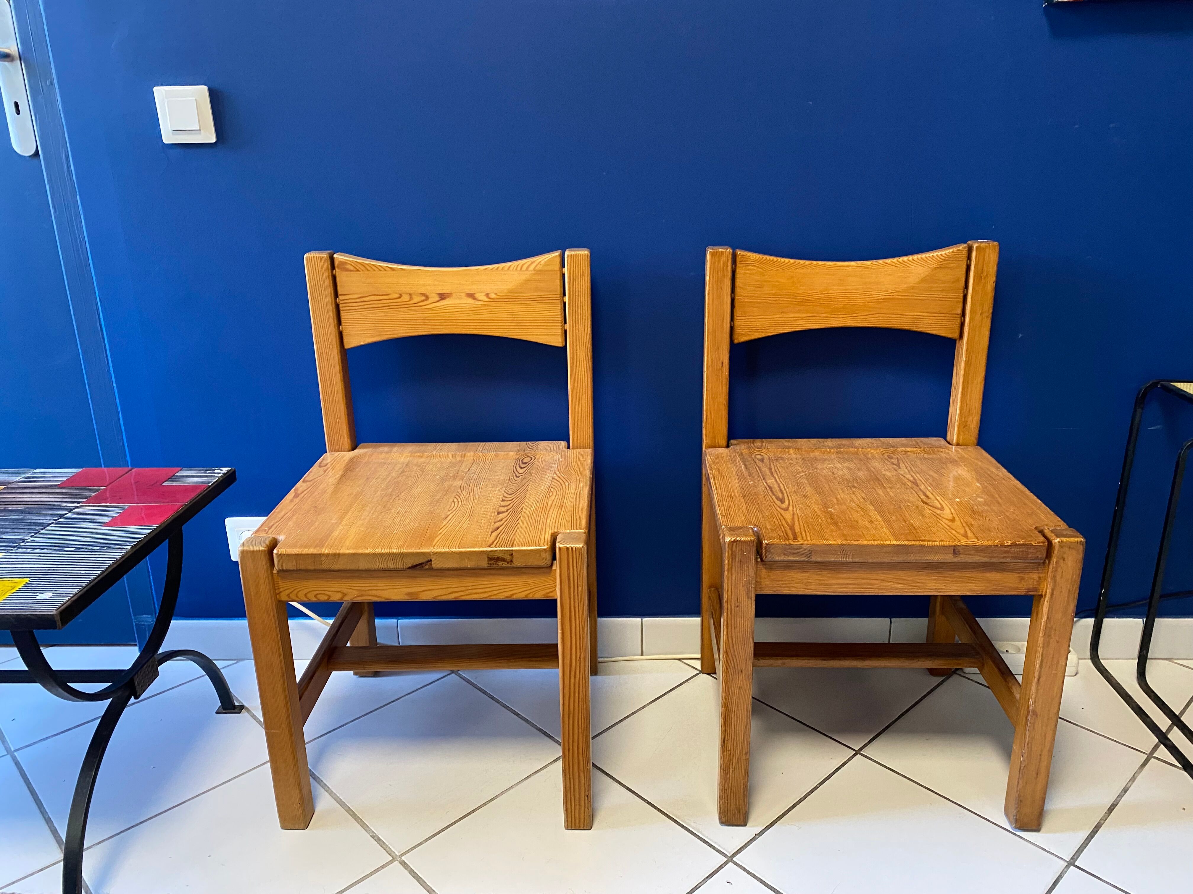 Set of solid wood chairs