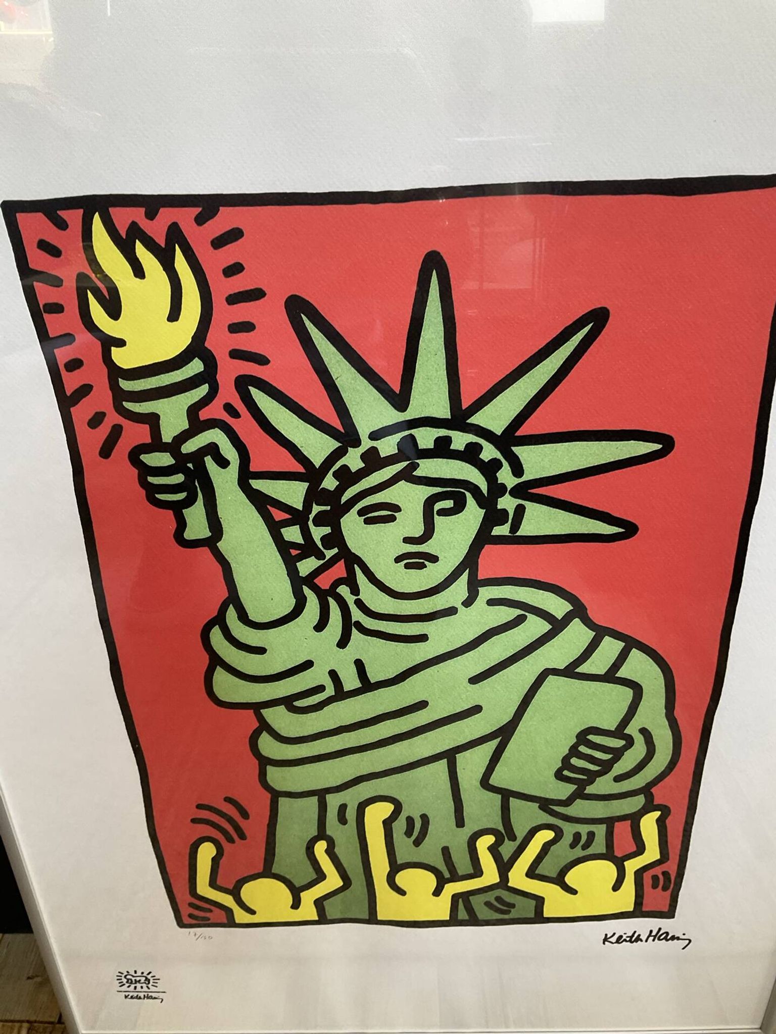 Keith haring sérigraphie « statue of liberty » numérotée et certificat
